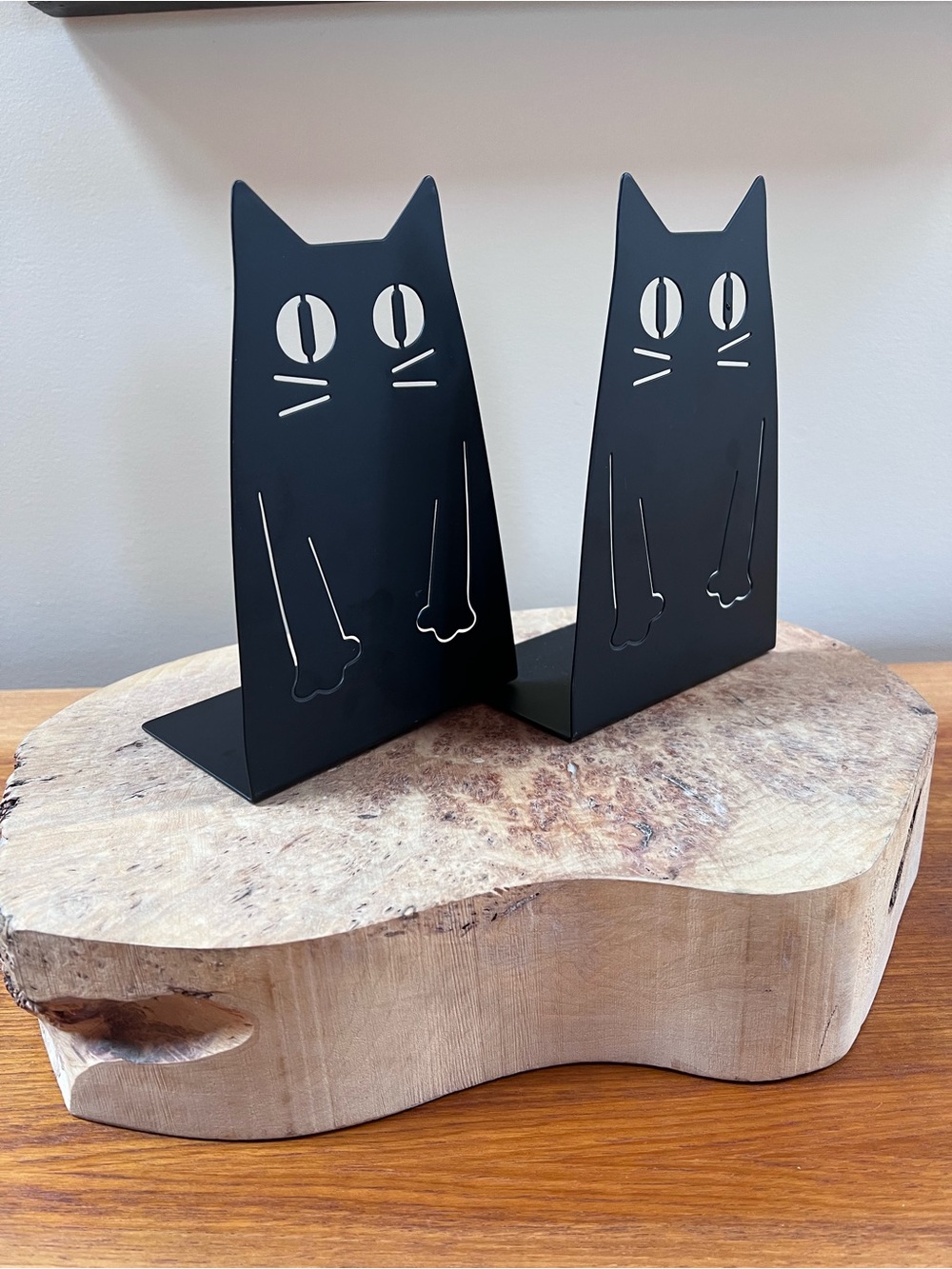 Black Cat Metal Book Ends